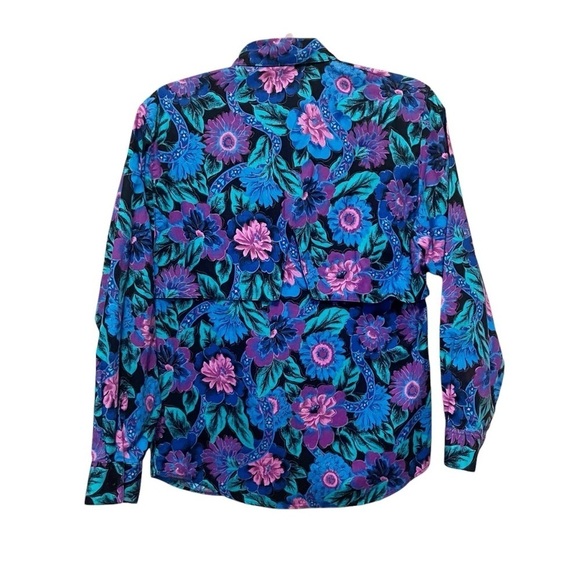 Vintage 90s Wrangler Women’s Retro Long Sleeve Button Down Blouse Floral Size M - Picture 9 of 10